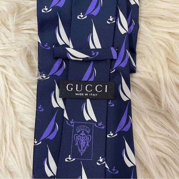 GUCCI sailboat silk tie - Picture 3 of 9